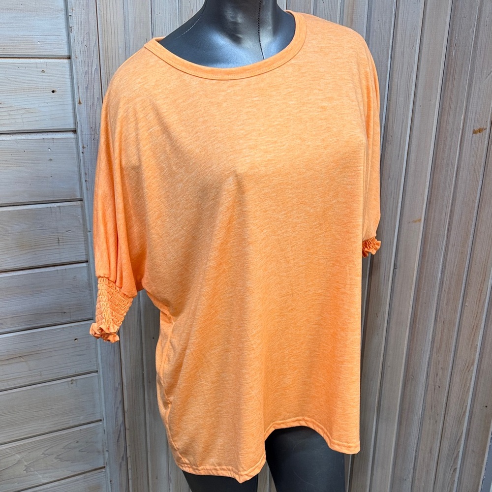 Vibrant Orange Short Sleeve Women's Top